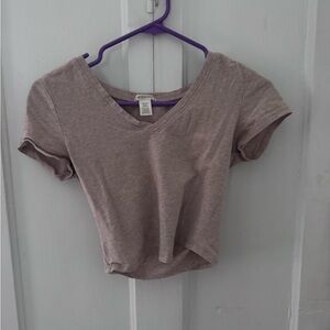 Mossimo Supply Co. V-Neck Tan Crop Top